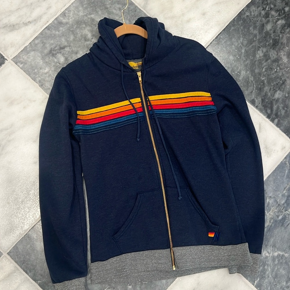 Aviator Nation sweatshirt - navy w stripes